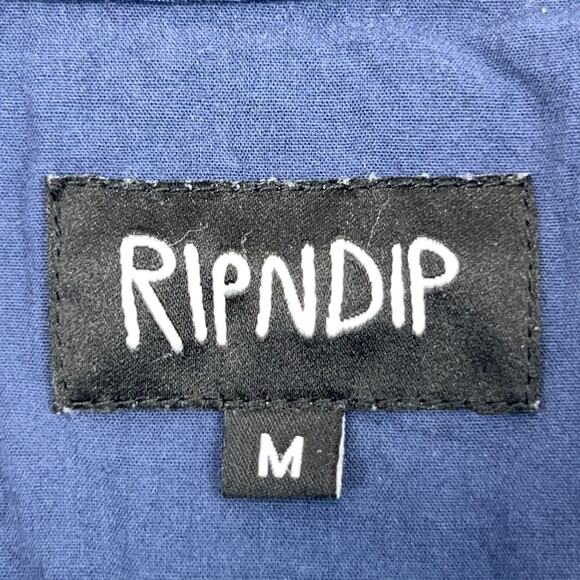 RIPNDIP The Great Wave of Nerm Ripstop Shirt Jacket Skater Skating Blue M Medium - Picture 5 of 7